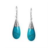 AE-7008-TQ Sterling Silver Earring With Turquoise Jewelry Bali Designs Inc